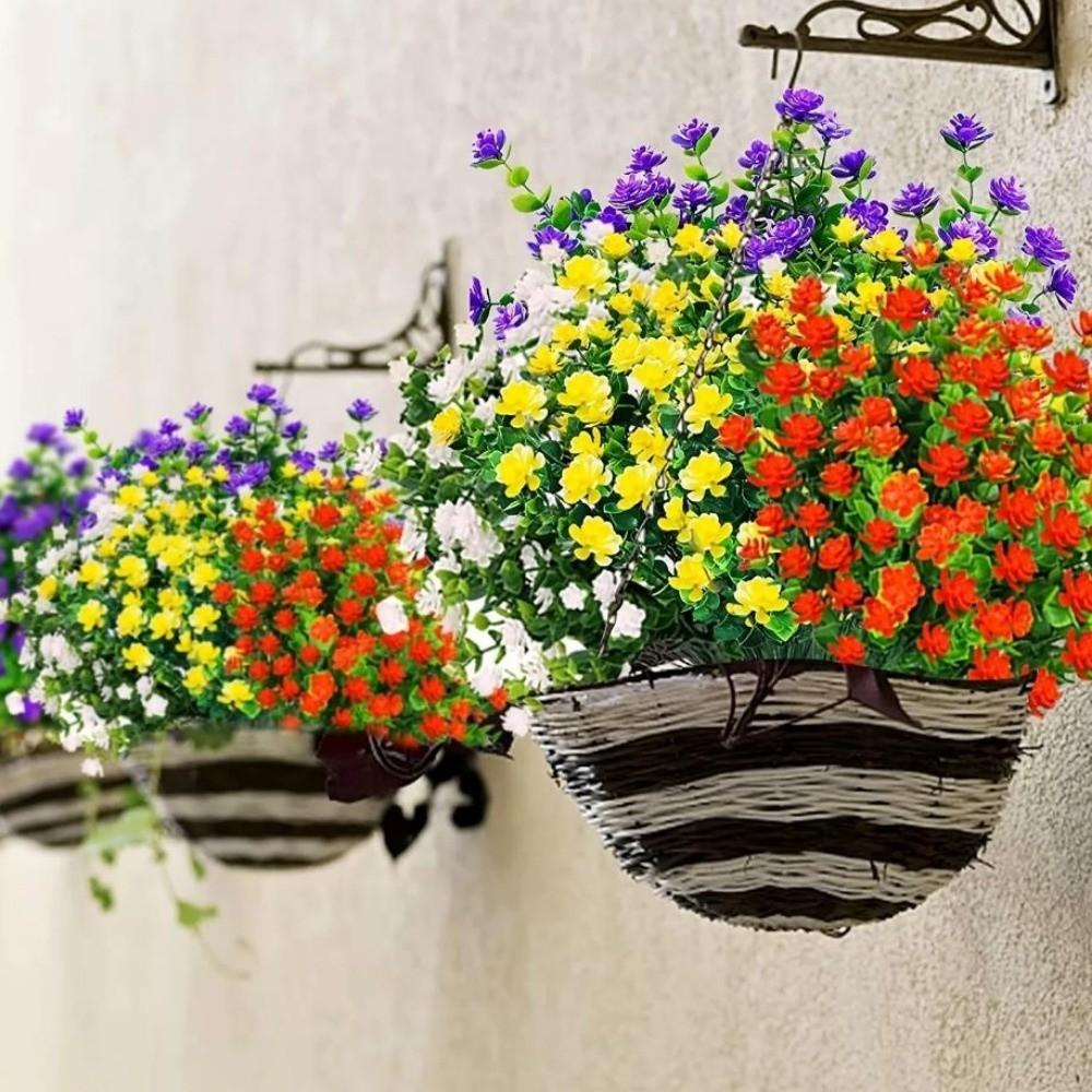 3 Bunch Multicolors Artificial Flowers Plastic 34cm Spring Grass Tea Flowers Realistic Simulation Floral Bouquets