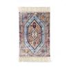 Persian Style Hand-Knotted Floor Mat With Tassels Retro Ethnic Geometric Printed Area Rugs Kitchen Bedroom Bath Non-Slip Carpet
