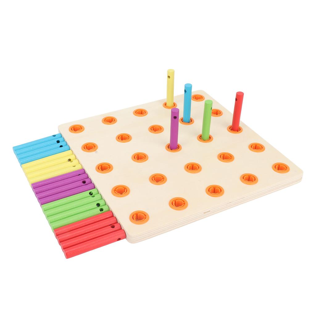 Wooden Geoboard Hand Eye Coordination Sensory Training Safe Wood Mathematical Array Block for Kids O