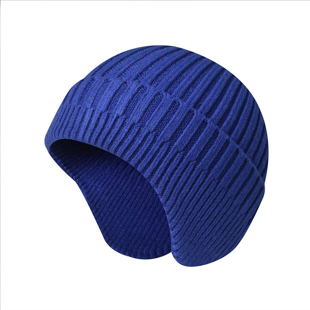Outdoor Knitted Hat for Men - Thickened Warm Earflap Beanie Women's Face-Slimming Knitted Beanie