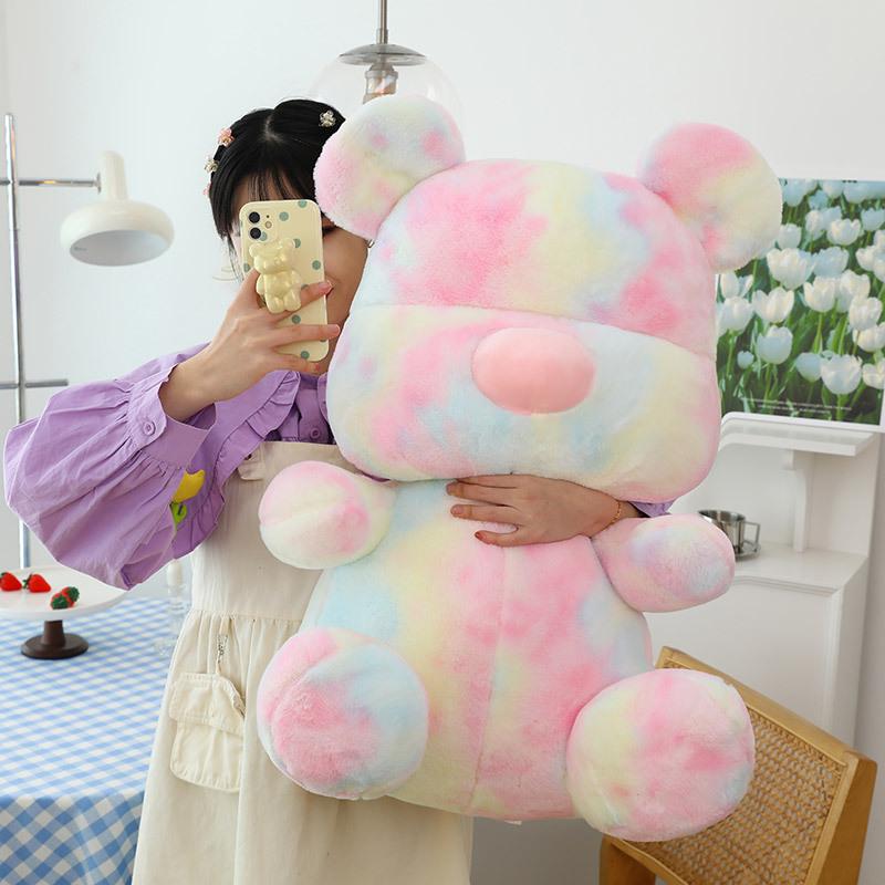 Violent colorful bear plush toy tie-dye teddy bear doll children's birthday gift activity