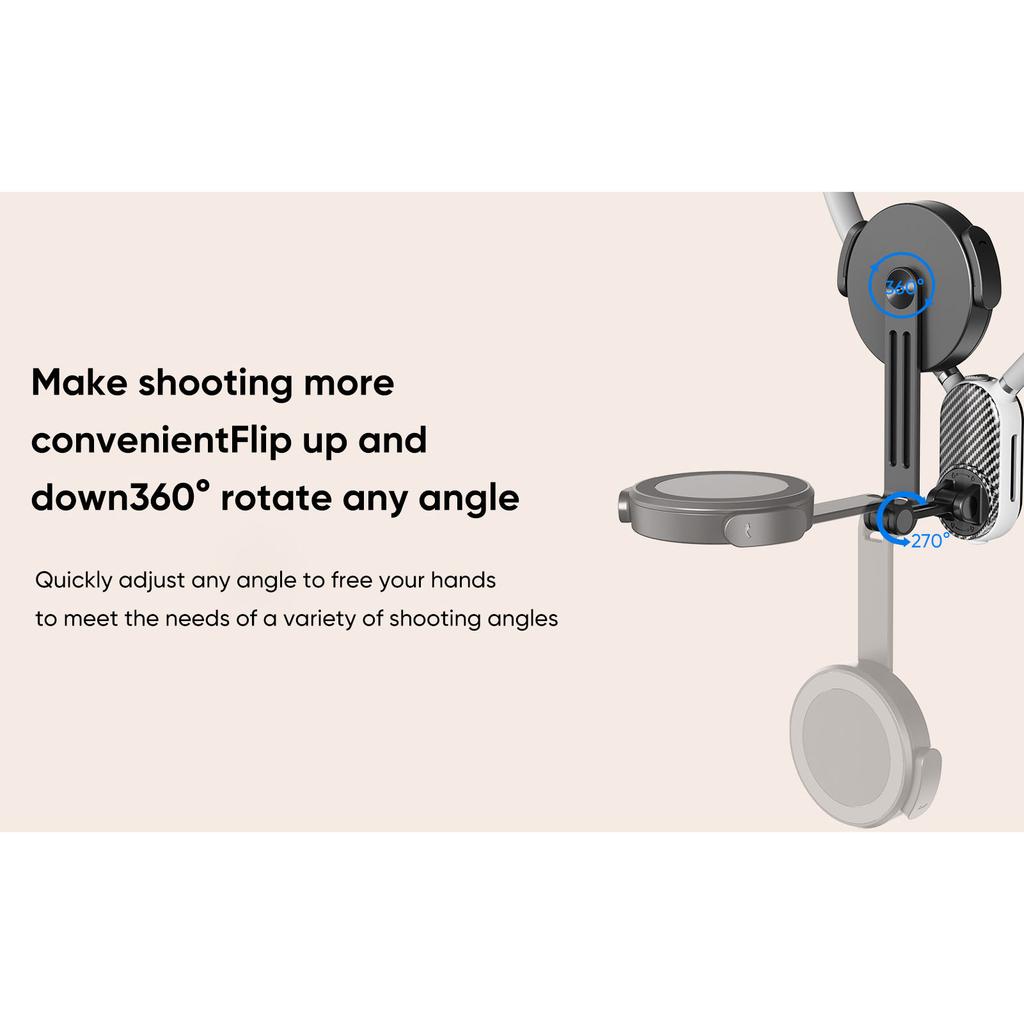 Neck Mount Phone Holder Adjustable Angle Neck Hanging Cell Phone Stand for Outdoor Riding Live Streaming