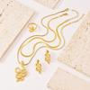 Stainless Steel Snake Jewelry Set: Retro-Style Necklace, Earrings, and Ring.