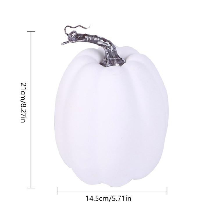 Realistic White Pumpkin for Thanksgiving Decoration, Basket Display, Artificial Pumpkins Fake Pumpkins