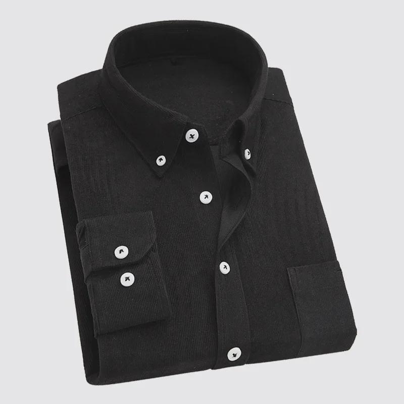 Men's Slim-Fit Corduroy Long-Sleeve Shirt - All-Match Business Casual for Spring & Autumn