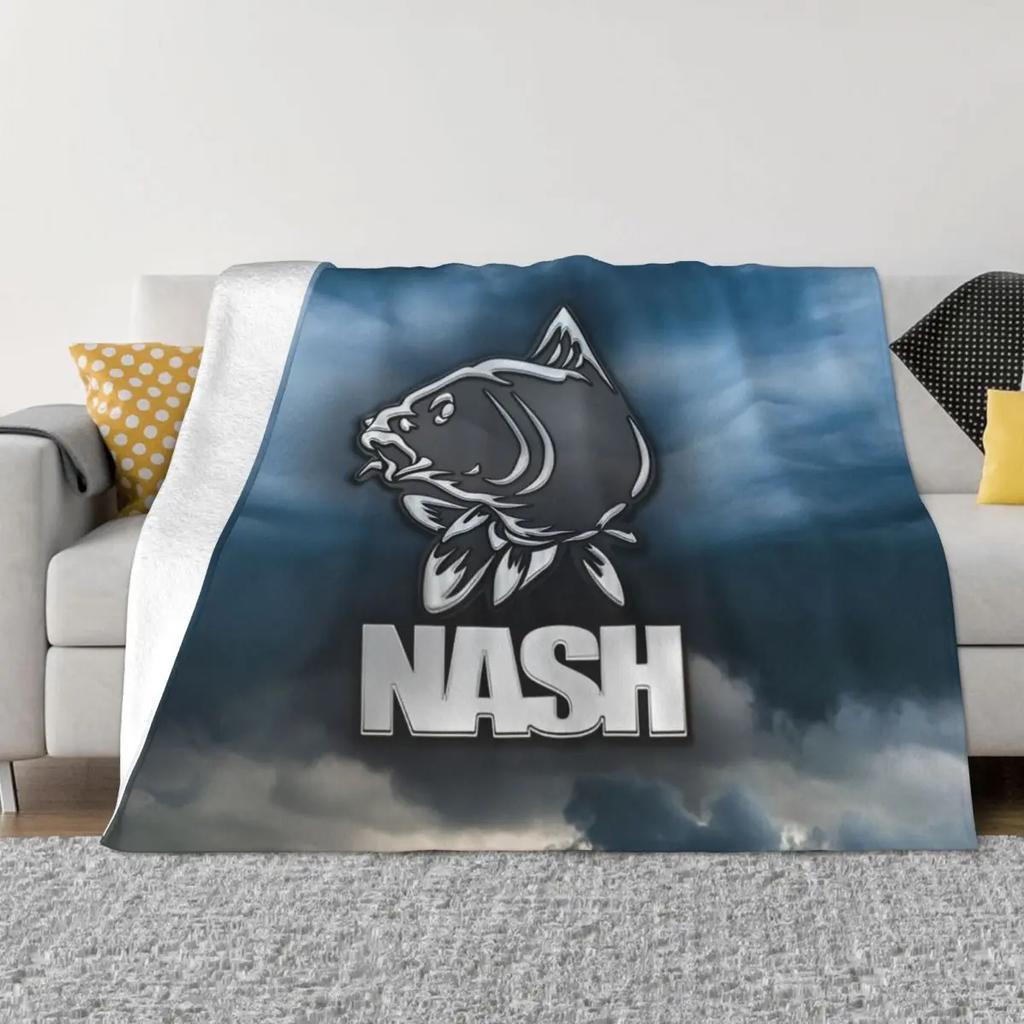Flanelová deka s logem Nash Fishing Kaprařské vybavení Nová přehozová deka na doma 150*125cm Přehoz