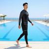 Men's Gray Long-sleeved Swimsuit Suit Set Boys Sunscreen Surfing Adult Anti-embarrassment Swimming Pants