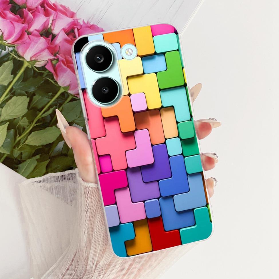 6.59'' Case For Xiaomi Poco X8 Pro 5G Cover Transparent Fashion Flowers Cute Cat Cool Painted Soft Casing 2511FPC34G