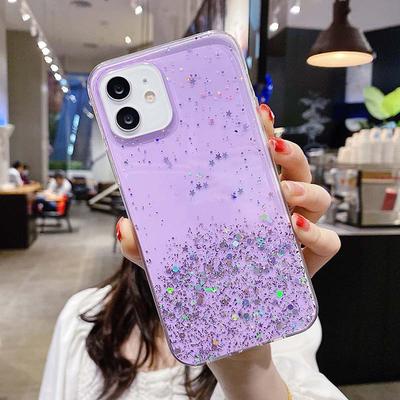 Transparente Glitzer Hülle für Redmi Note 10 10S Note 11 Pro 11S Note 12 Note 13 Pro Plus Niedliche Farbverlauf Pailletten Hülle