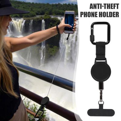 Retractable Phone Tether with Belt Clip 60cm Steel Cable Phone Clip for Anti-Theft & Hands-Free Use Universal Outdoor Adventure Phone Accessory