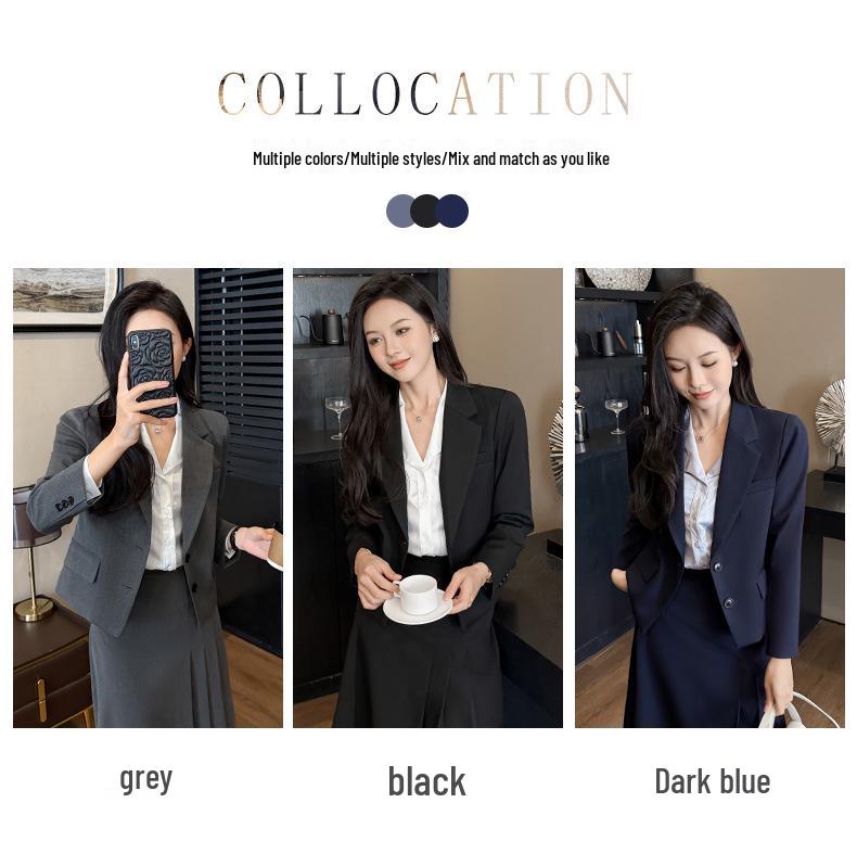 Early Autumn Professional Age-Defying Petite Interview Suit Set with Midi Skirt