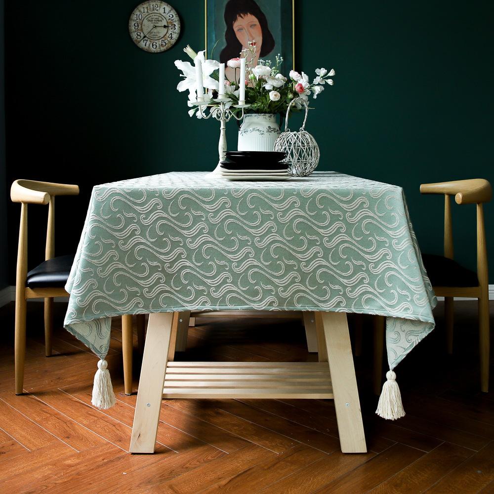 

Spot Jacquard Cover Tablecloth Fringed Tablecloth American Pastoral Dining Table Mat Solid Color Coffee Table Manufacturer 60*60cm