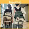 Fashionable Blocked Color Letter Printed Large Capacity Backpack Student
