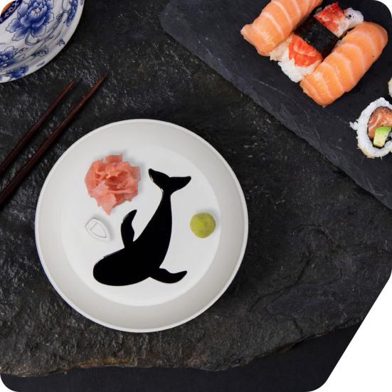 Yousheng Sea Whale Dipping Dish Cute Condiment Plate for Soy Sauce And Vinegar Multifunctional Spoon Rest Jewelry Storage Tray Fun Gift for Food And