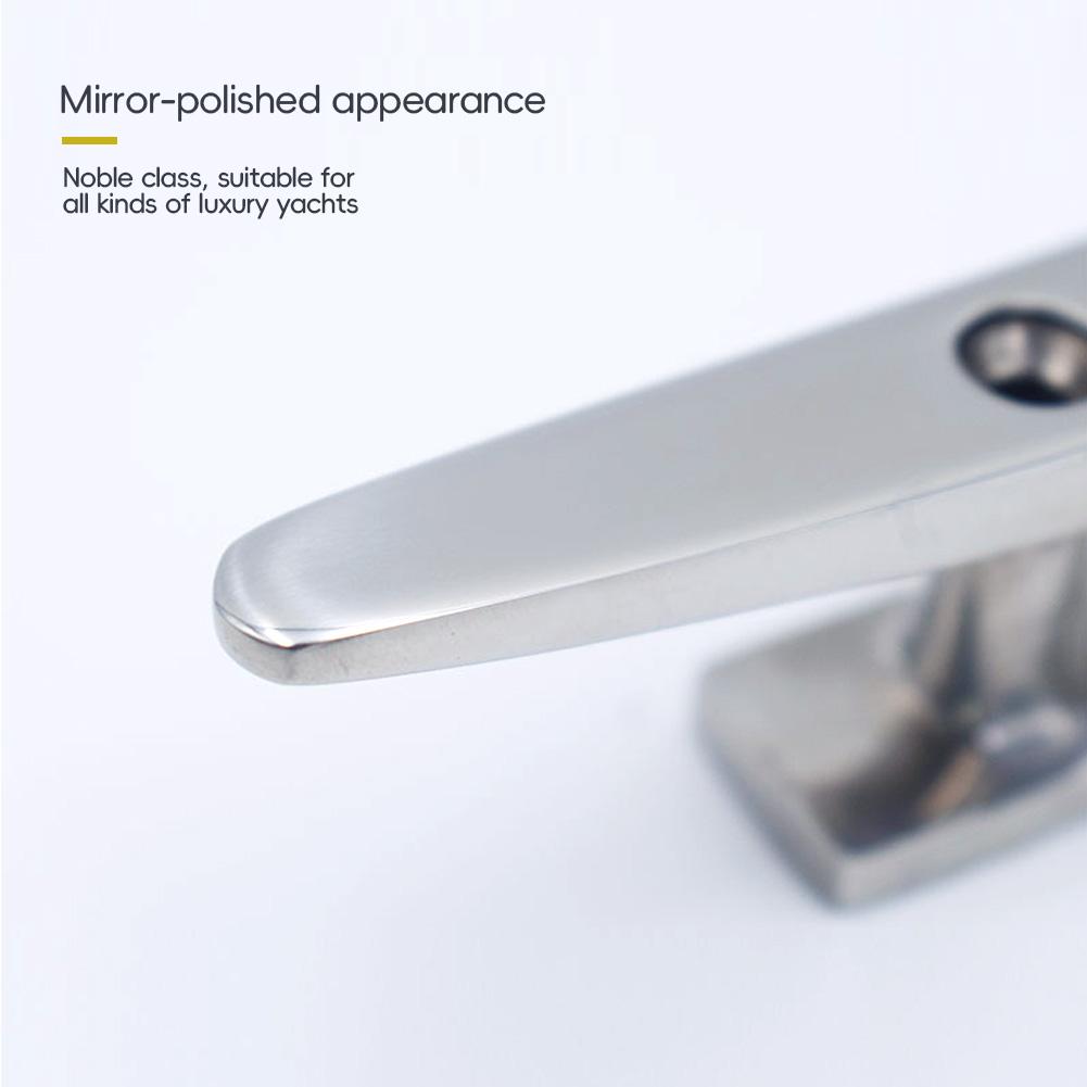 4" 5" 6" 8" Low Flat Cleat 316 Stainless Steel 2 Hole Hardware boat cleats For Marine Boat Deck Rope Tie yacht accessories