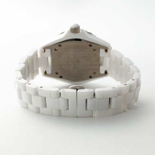 Salvatore Marra Men's Ceramic Analog Quartz Business Watch with Rotating Bezel, White (WHBLA) with Cloth