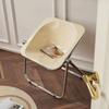 Creative Living Room Chairs Simple Folding Modern Portable Chairs Bedroom Metal Bench Legs Acrylic Vanity Chair Stool Home Furn