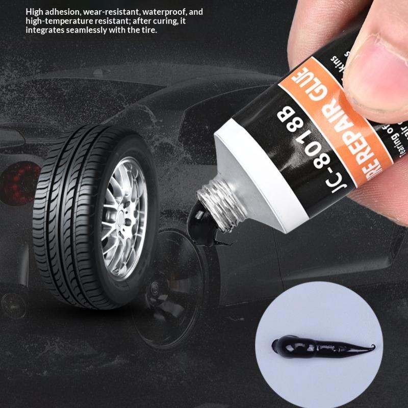 Car Bike Tire Repair Paste High Temp Resistant Black Glue Remover for Emergency Repair in Garage and Road Trips