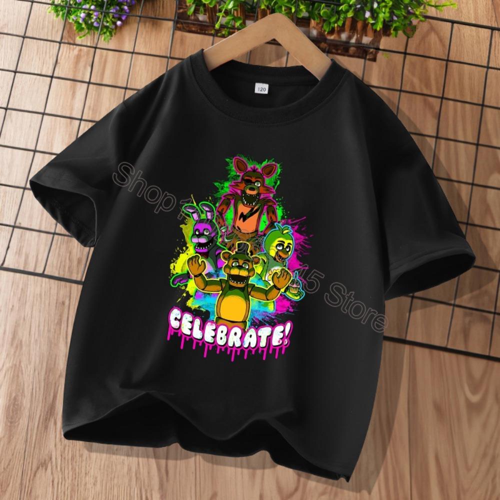 Nowe Koszulki Dziecięce Five Nights At Freddys T-shirt z Graficznym Rysunkiem FNAF Dziecięce Codzienne Sportowe Koszulki z Krótkim Rękawem Ubrania dla Dzieci