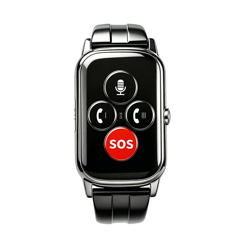 Senior 5G Smartwatch: Fall Detection, GPS Tracking, Health Monitoring (Blood Pressure, Heart Rate, Oxygen, Temperature).