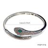 Vintage Green-Eyed Serpent Bangle: Exotic Snake Evil Eye Bracelet for Women