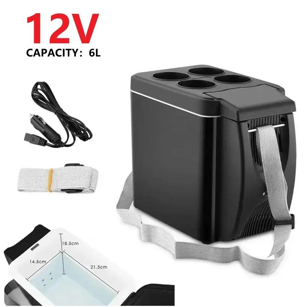 Frigorifero per auto, mini frigorifero, congelatore portatile, frigorifero a corrente continua da 12 V, refrigeratore termoelettrico da 6 litri per frutta.