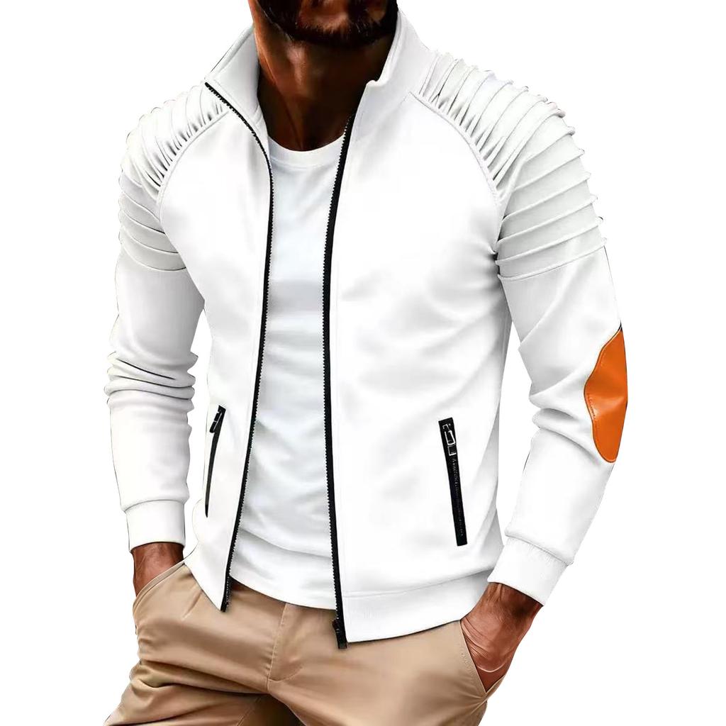 Men's Winter Solid Color Zipper Jacket Men's Casual Fashion Cardigan