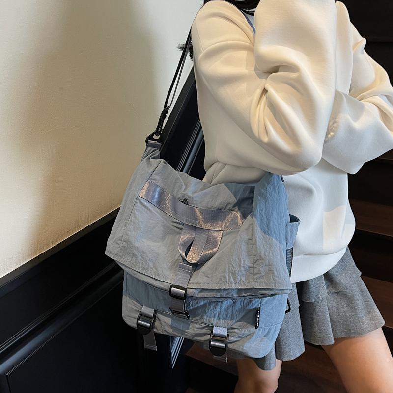 Nylon Bag Women's Large Capacity Multi-Use Shoulder Bag Student Crossbody Bag Solid Color Backpack