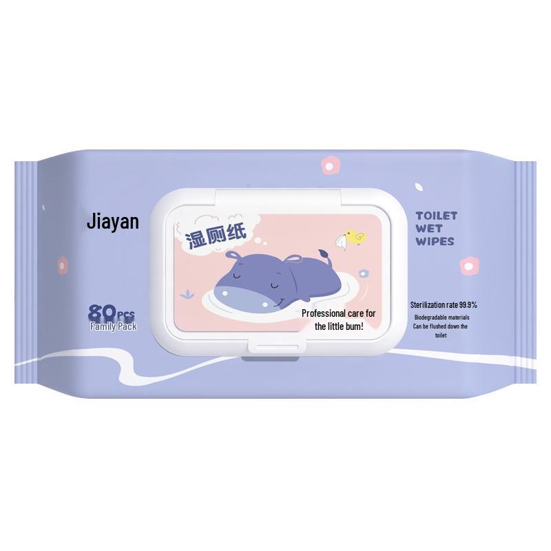 Flushable Biodegradable Toilet Wipes, 80-Count Pack for Bathroom Use