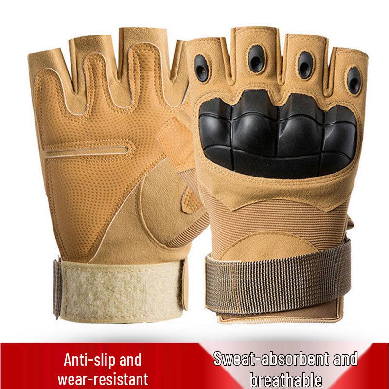 

Унисекс Тактические уличные перчатки без пальцев: Противоскользящие, износостойкие для велосипедистов, спортсменов и любителей военной тематики M (18-20 cm hand circumference)