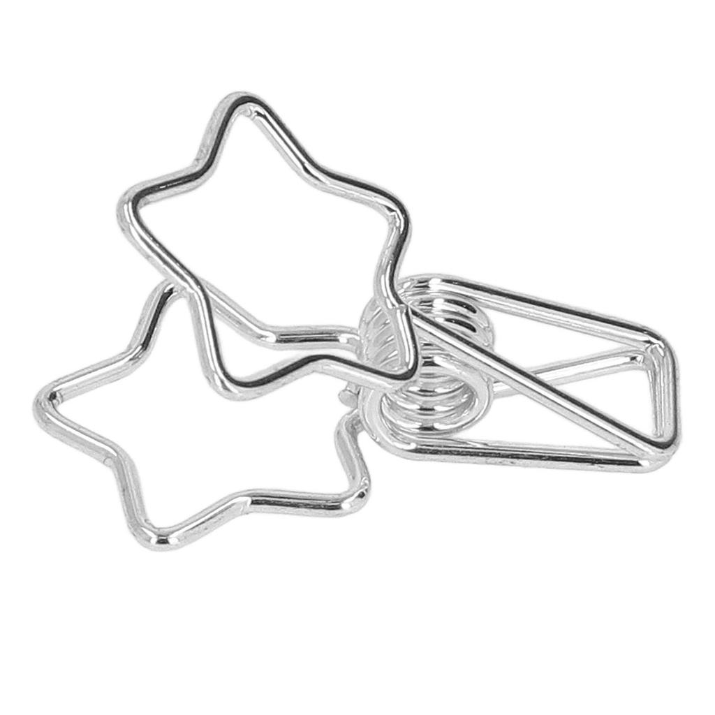 100Pcs Star   Clips Hollow Out Cartoon   Strong Clamping Sturdy Small Paper Clips for Documents Clothes Papers