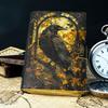 Gothic Raven Leather Journal – Handmade Grimoire Book of Shadows | Writing Notebook