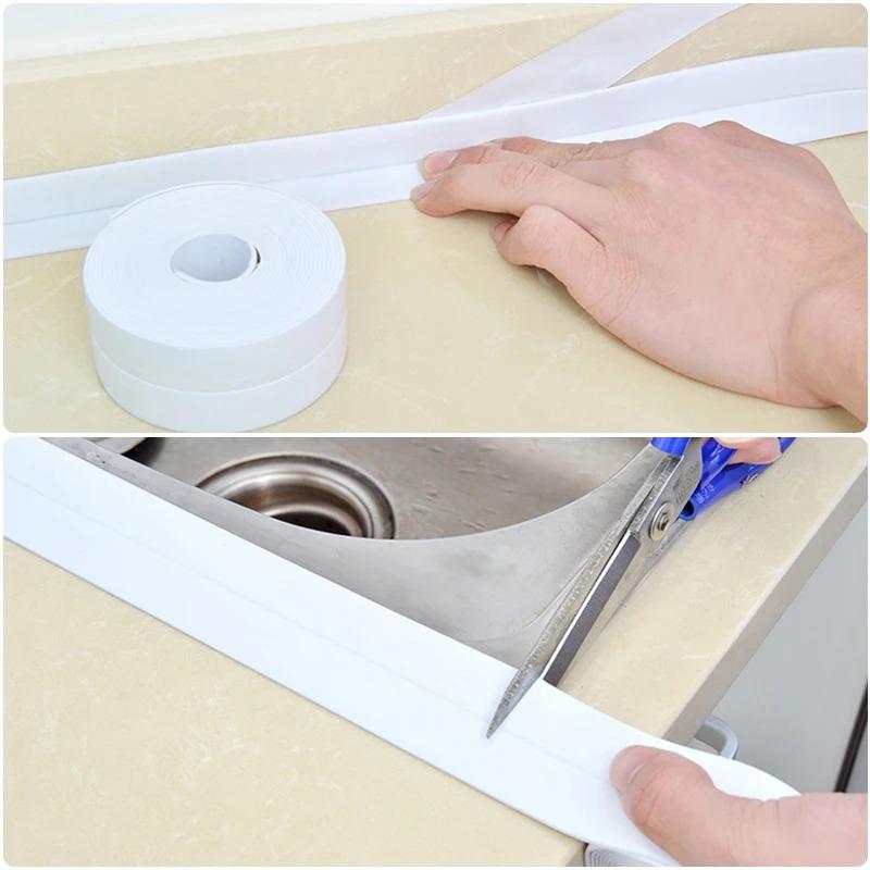 6/3/1PCS PVC Adhesive Tape Strong Self-adhesive Beauty Sealing Tape, Kitchen Oil Proof Toilet Gap Waterproof And Dustproof Sealing Strip