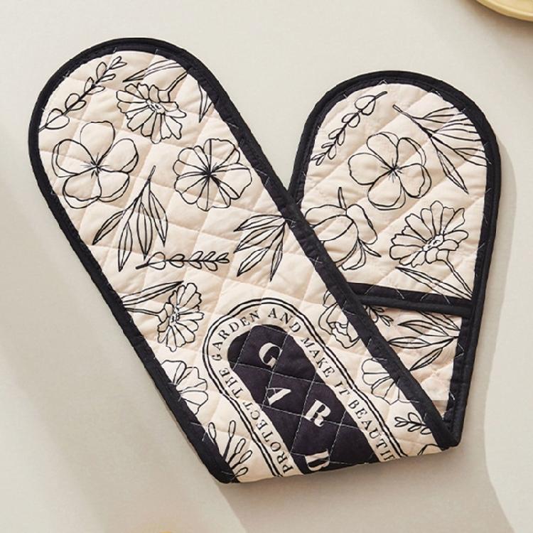Long Fetter Oven Gloves Reinforced Heat Security Never Slip Outside for Baking Roasting Cooking