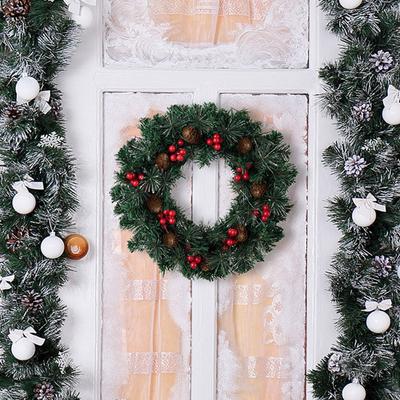 Reusable Christmas Wreath  Seasonal Festive Front Door Fireplace Decoration