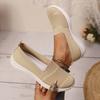 Zapatillas de deporte sin cordones de malla transpirable para mujer: zapatos planos cómodos de moda de verano 2025