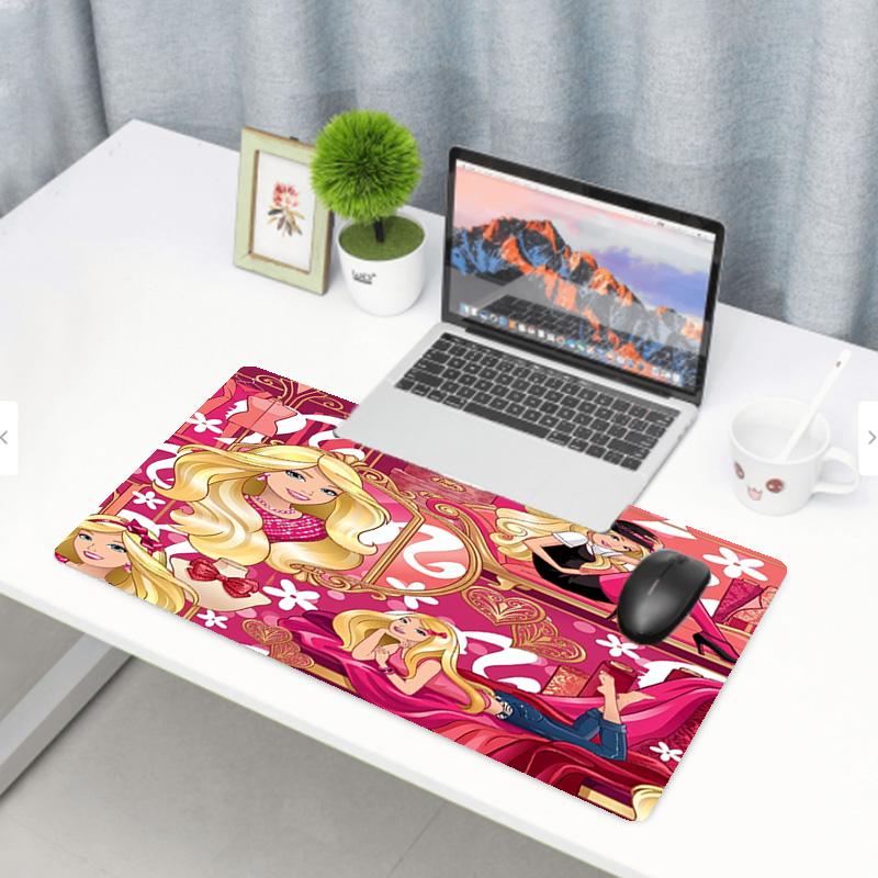 Barbie Print Mouse Pad, Anti‑Slip Desktop keyboard Mat, for PC Laptop Gaming Working Daily Use, Cool Festival Surprise Gift