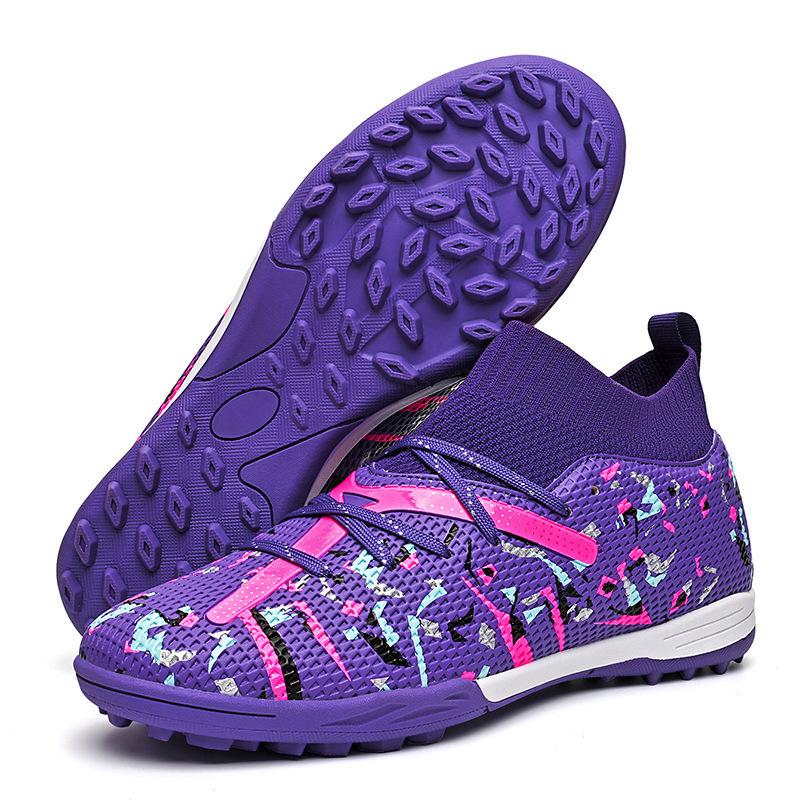 

New camouflage youth long nails broken nails high top football shoes men s and women s grass training sports shoes 46
