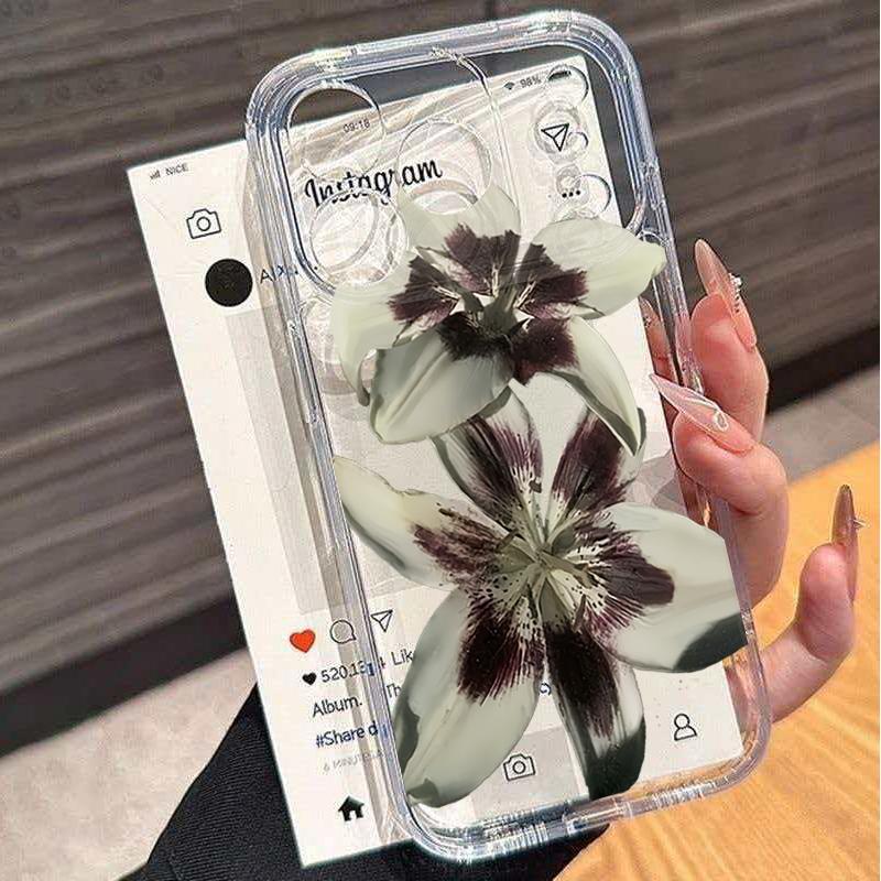 Aesthetic Vintage Flower Clear Phone Case for Xiaomi 15T 14T Pro 13T 12T 14 11 Lite 4G 5G Poco X7 F7 F6 X6 X5 F5 Pro Soft Cover