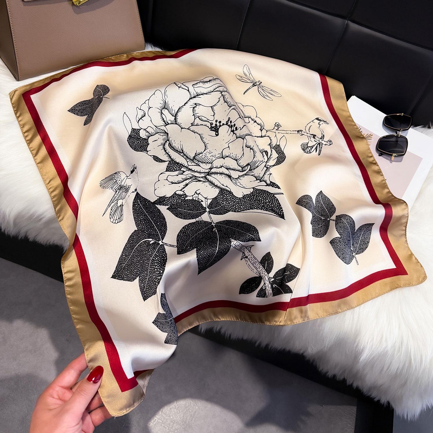 

New Paisley 70*70cm Silk Satin Hair Scarf Women Handkerchief Printed Female Square Head Bandana Small Neck Muffler Hijab Lady белый