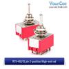SPDT/DPDT Toggle Switch: 3/6/9/12 Pins, 2/3 Positions, Optional Reset, MTS-103/202