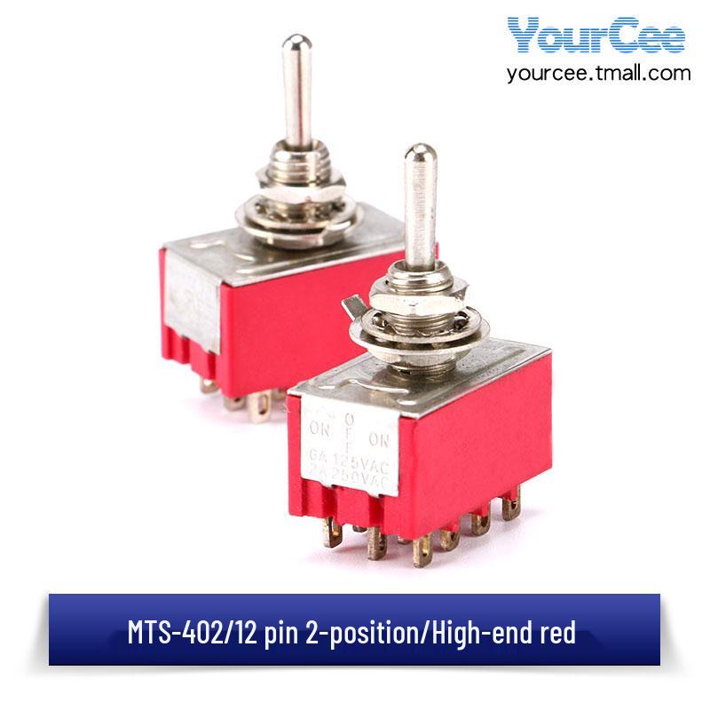 SPDT/DPDT Toggle Switch: 3/6/9/12 Pins, 2/3 Positions, Optional Reset, MTS-103/202