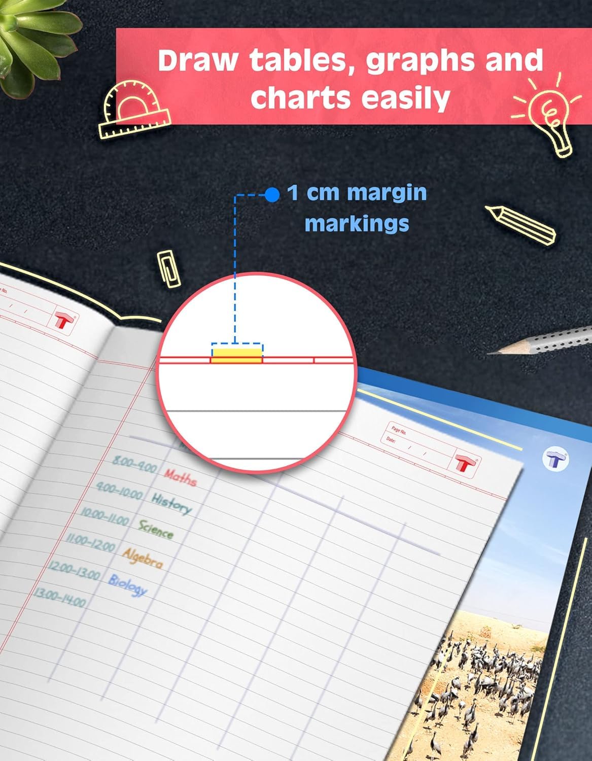 Target Publications A4 Size Long Notebooks - Mix & Match India Series | 140 Single Line Ruled Pages | Useful For School, 4
