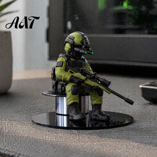 Military Soldier Figurine 3D Printed Desktop Figurine, Model, Miniature Action Figure Ornament for Home Office Car Decor And Lovers Collectible Combat