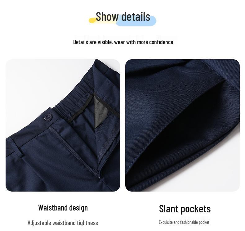 Navy Blue Boys' Velvet-Lined School Uniform and Performance Pants