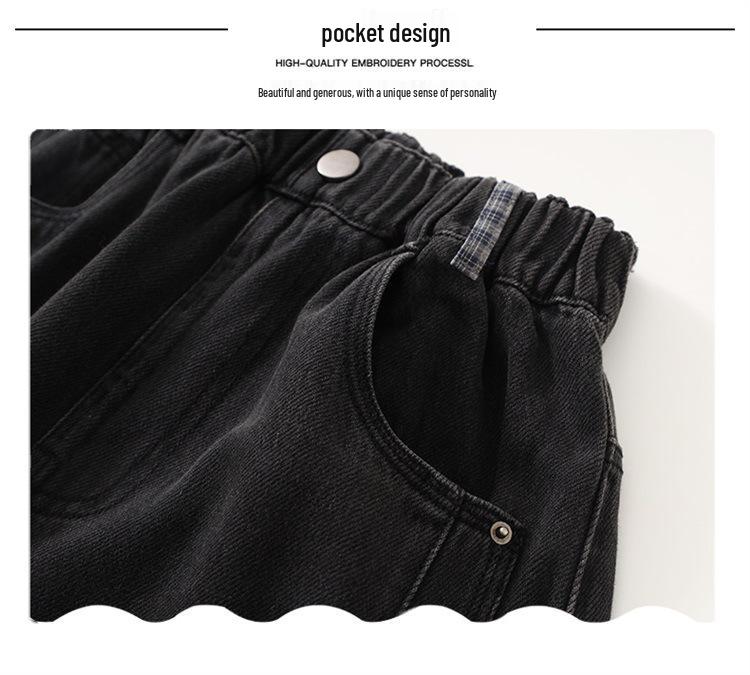 Flickors rutiga jeans med vida ben - Höst 2025-kollektionen för barn