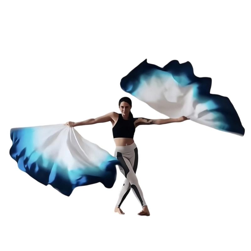 

1Pair 86.61 Praise Dance Worship Flags with Scalable Rod Semicircle Worship Angel Wing Flag for Dance Church Banners 1
