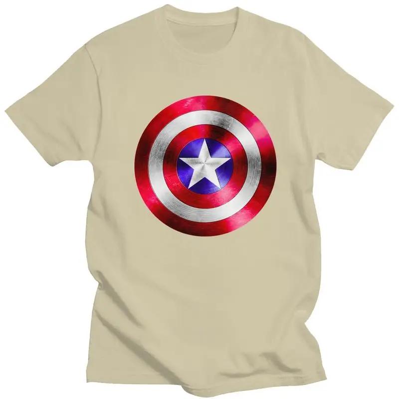 Handsome Captain America T Shirt Men Short Sleeves Cotton T-shirt Casual Shield Superhero Tees Fashion Tshirt