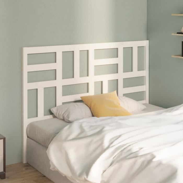 VidaXL Headboard White 126x4x104 Cm Solid Pine Wood 818181