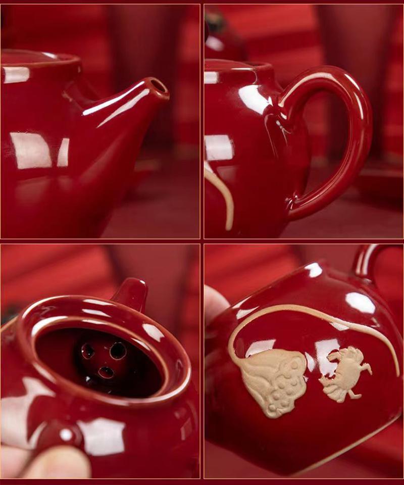 Ceainic ceramic din agat în stil nou pentru ceai, ceainice, set de cești pentru ceai Puer, articole de ceai, ceainic încălzit, cană chinezească, serviciu, ceremonie, bar din argilă